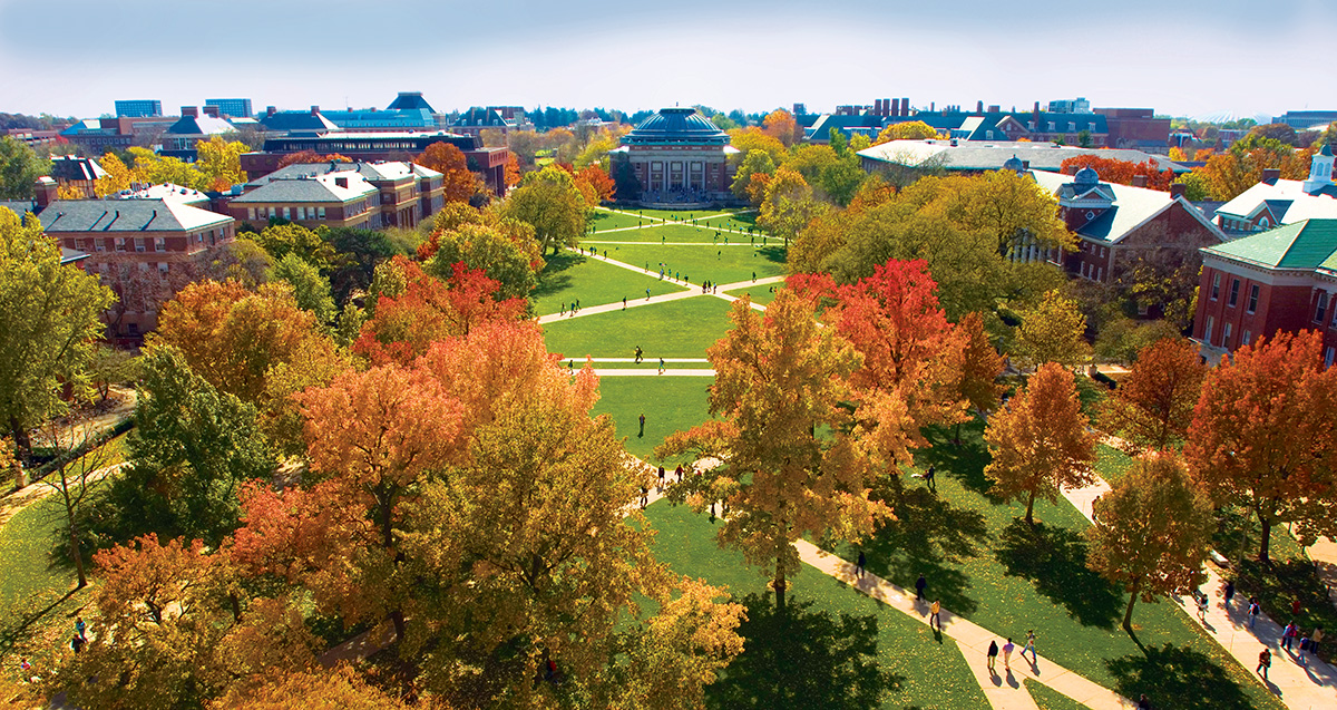 University of Illinois campus seen from above